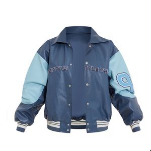 PRETTYLITTLETHING Oversized Graphic Bomber Jacket